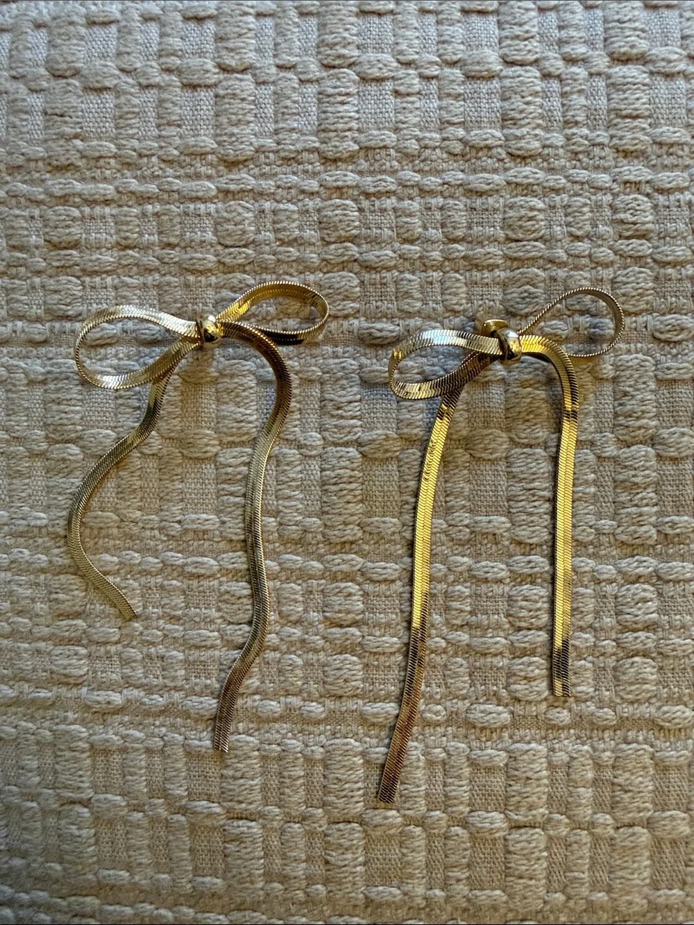 kate spade Gold Bow Ribbon Drop Earrings